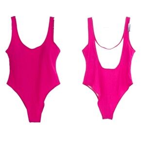 Cute Pink One Piece Retro Bathing Suit